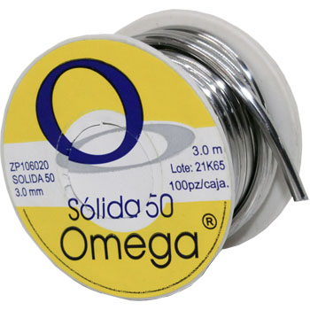 SOLDADURA OMEGA SOLIDA 50/50 ROLLO DE 3 MTS PARA AGUA